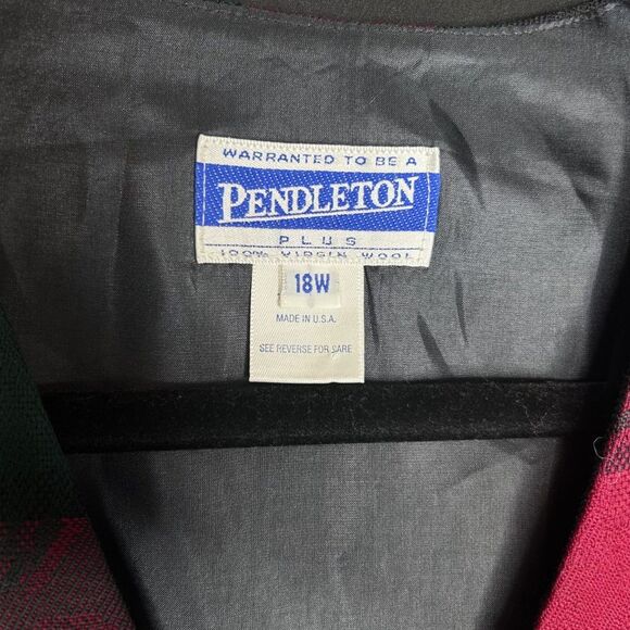Pendleton Vintage Women's 1990s Plaid Vest 100% Wool Holiday Plaid and Paisley - Picture 5 of 7